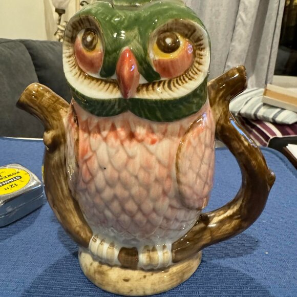Vintage Rare Tony Wood Owl Nesting on a Branch Teapot - Picture 4 of 10